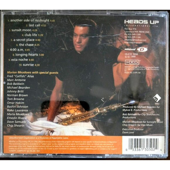 "Another Side Of Midnight" by Marion Meadows Jazz CD 1999 Smooth Saxophone - Picture 3 of 3